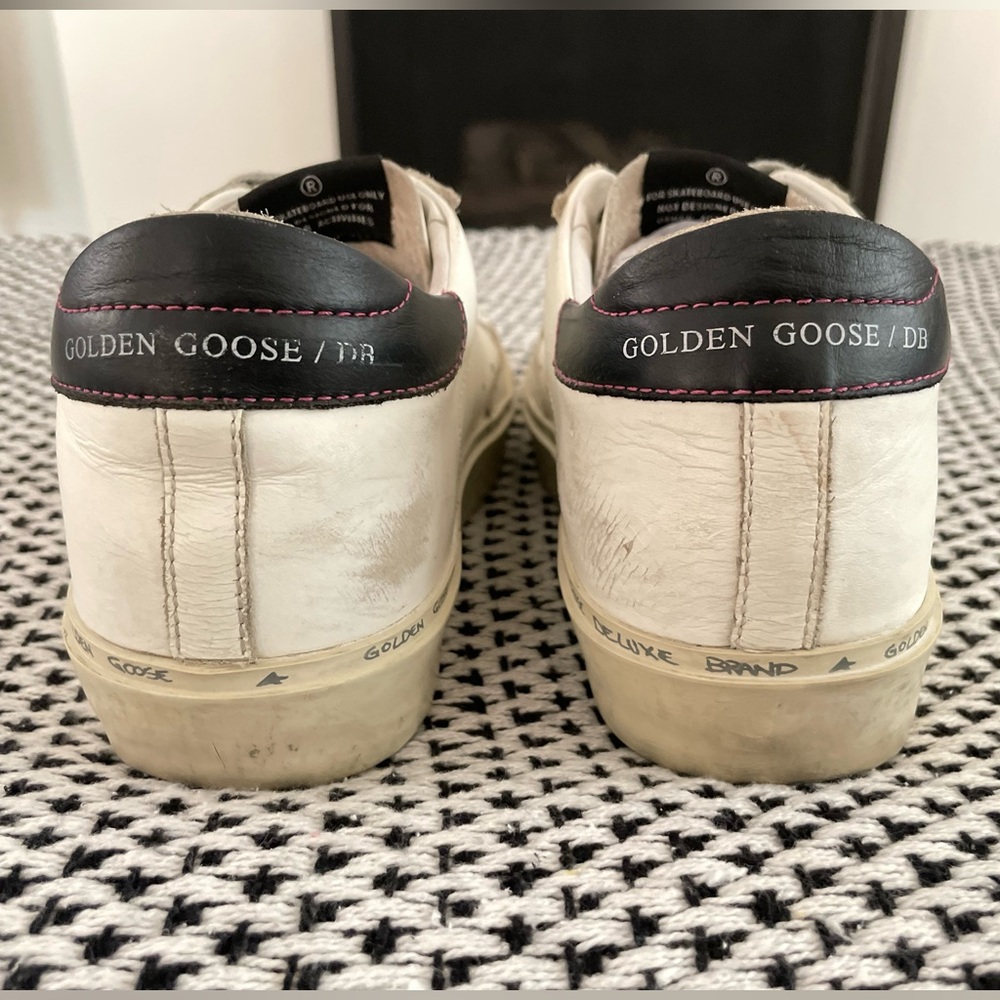 Golden Goose Hi Star Platform Sneakers White Leather Pink Glitter 39 size 8.5 - Picture 4 of 11